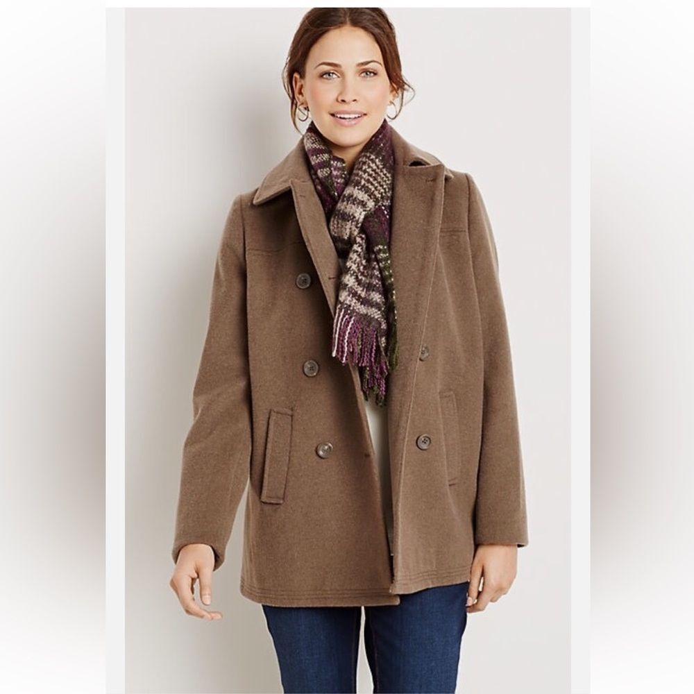 J. Jill Wool Blend Double Breasted Pea Coat